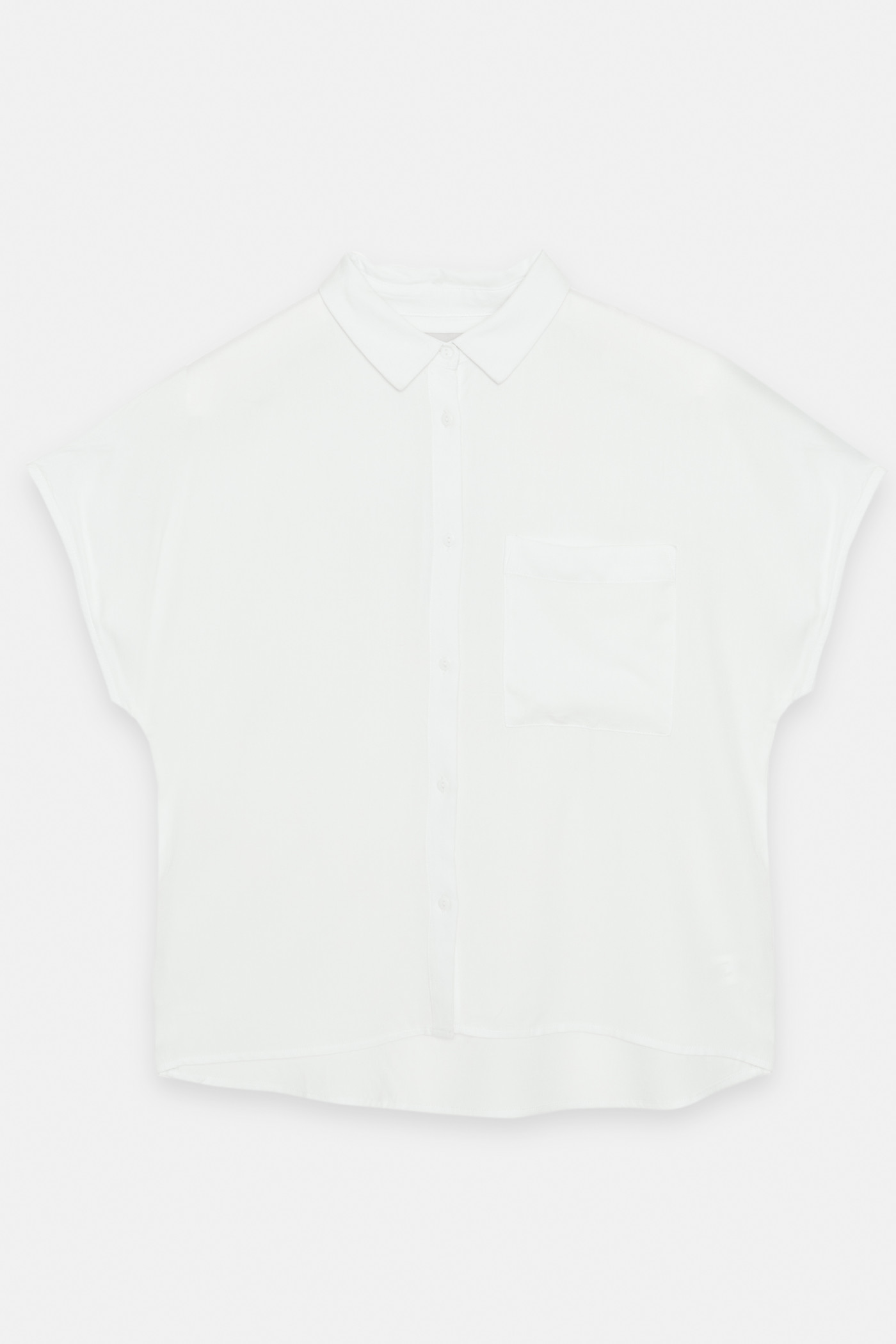 Biała pudełkowa koszula z krótkim rękawem