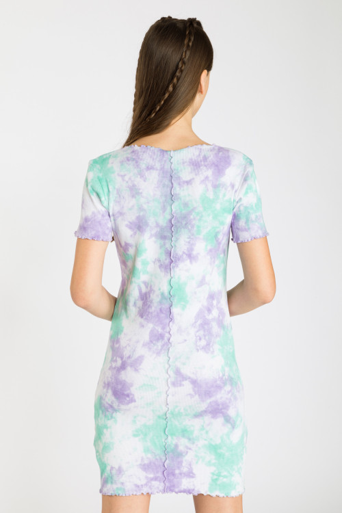 Sukienka TIE DYE z przeszyciami