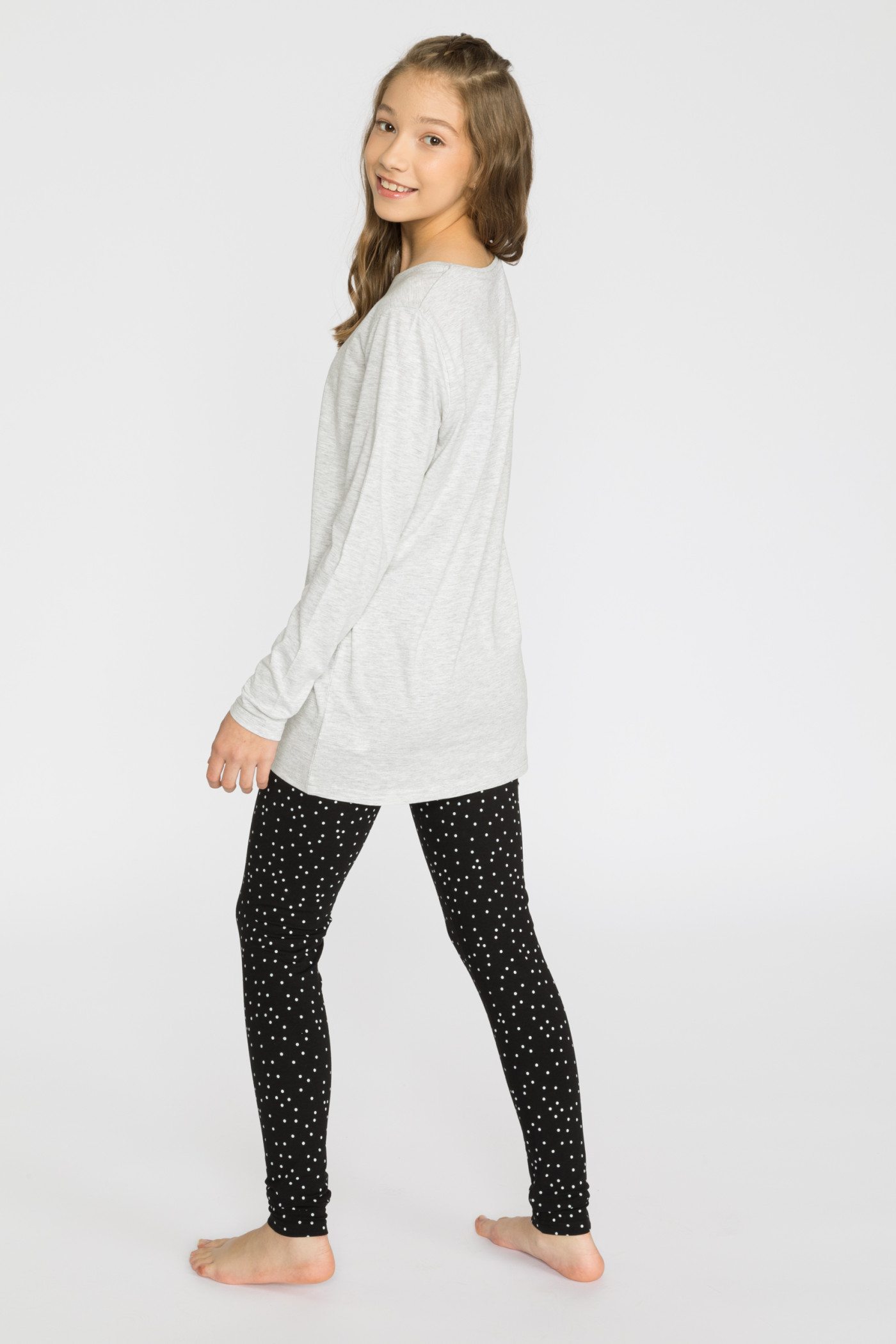 Dwuczęściowa piżama dla dziewczyny z długim rękawem