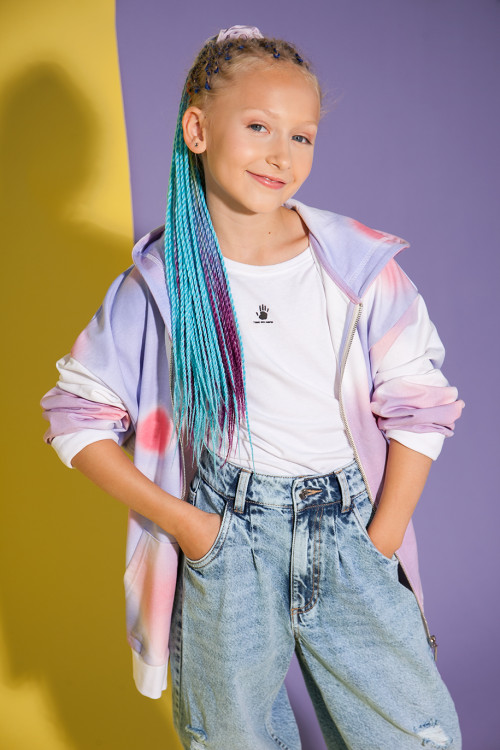 Biały t-shirt z nadrukiem TAKE MY HAND