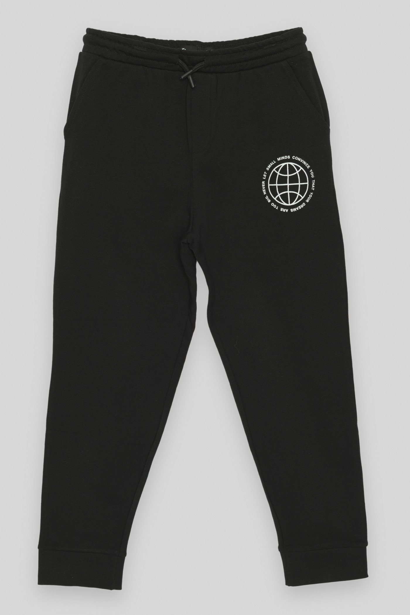 Czarne spodnie dresowe z nadrukiem