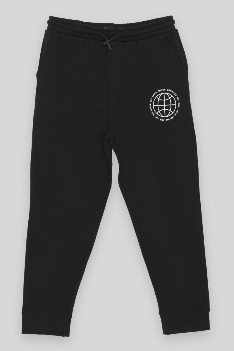 Czarne spodnie dresowe z nadrukiem