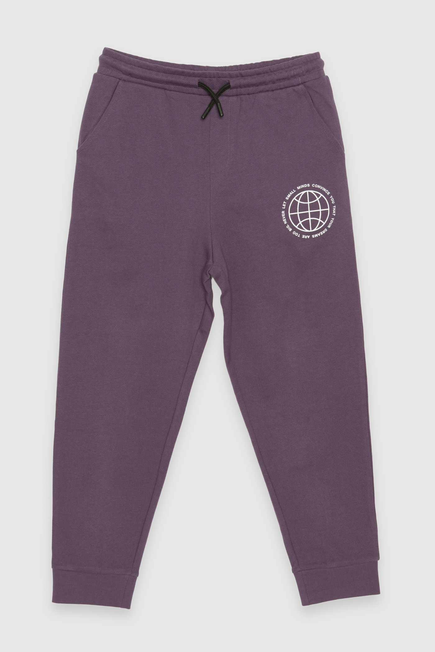 Fioletowe spodnie dresowe z nadrukiem