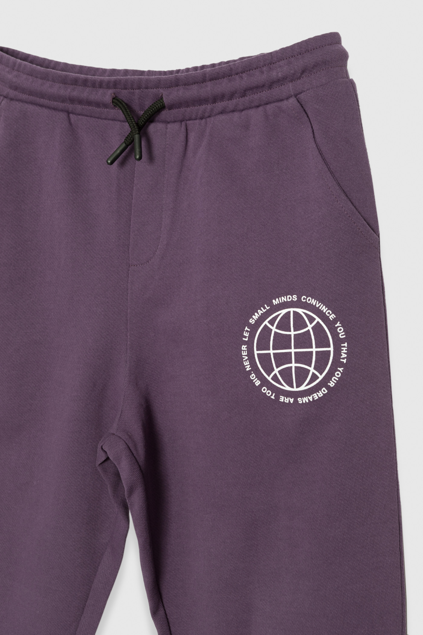 Fioletowe spodnie dresowe z nadrukiem
