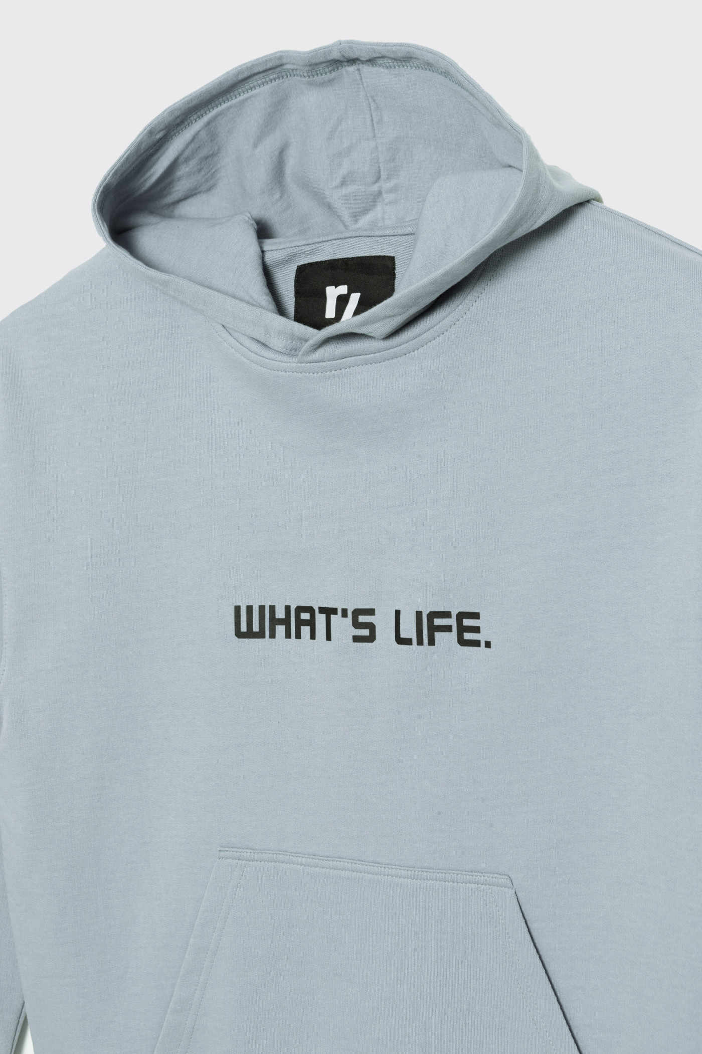 Błękitna bluza dresowa z kapturem WHAT'S LIFE