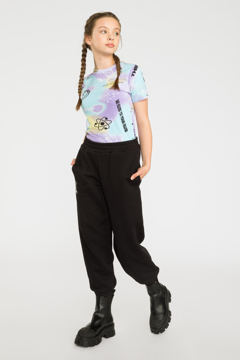 Pastelowy T-shirt ze wzorami SCIENCE