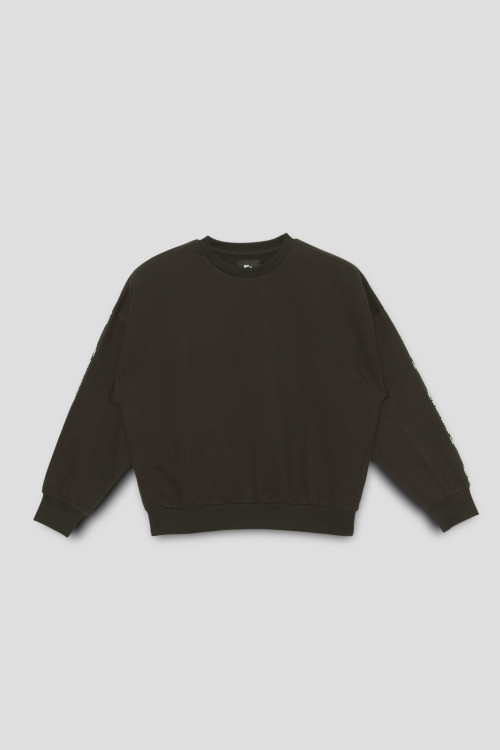 Czarna bluza dresowa z ozdobnymi taśmami NO YOUTH CONTROL