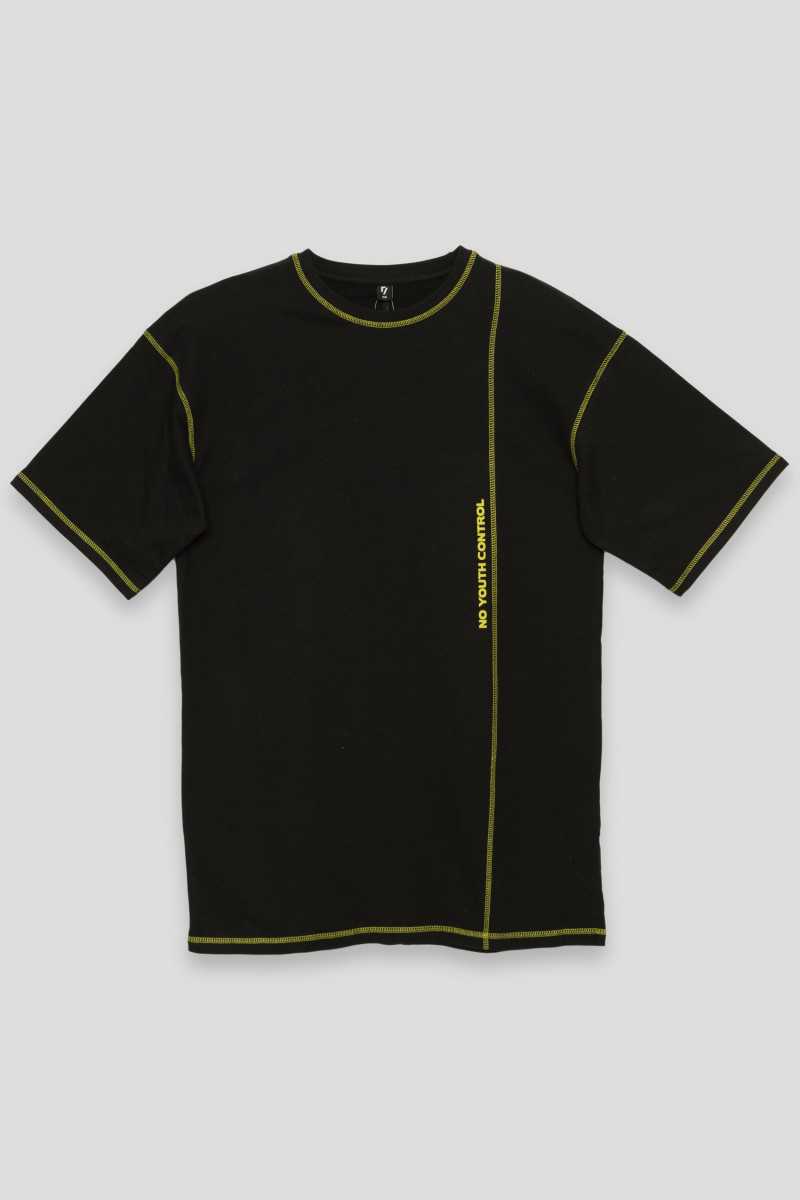 Czarna t-shirtowa sukienka dziewczęca oversize | Reporter 