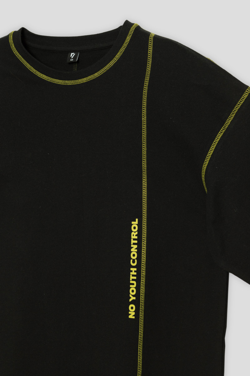Czarna t-shirtowa sukienka dziewczęca oversize | Reporter 