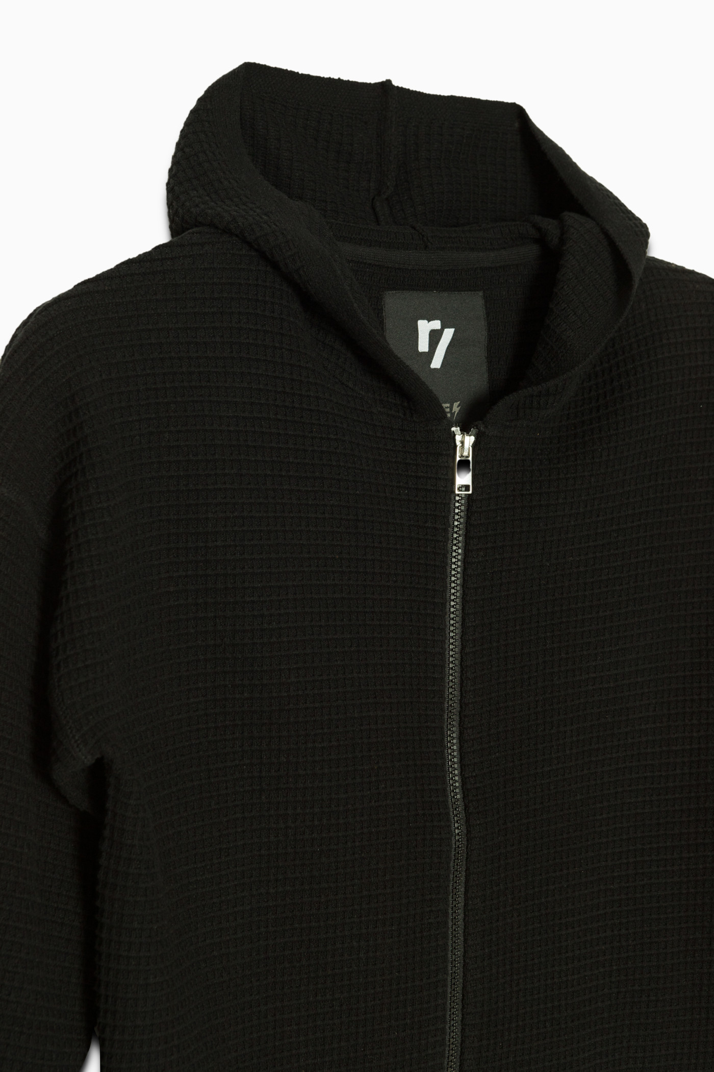 Czarny rozpinany sweter z kapturem