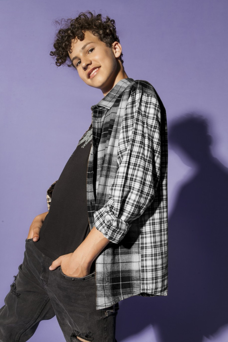 Czarna patchworkowa koszula z długim rękawem, czarny