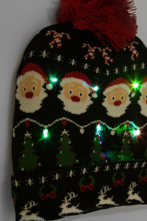 Świecąca czapka czapka świąteczna z lampkami LED