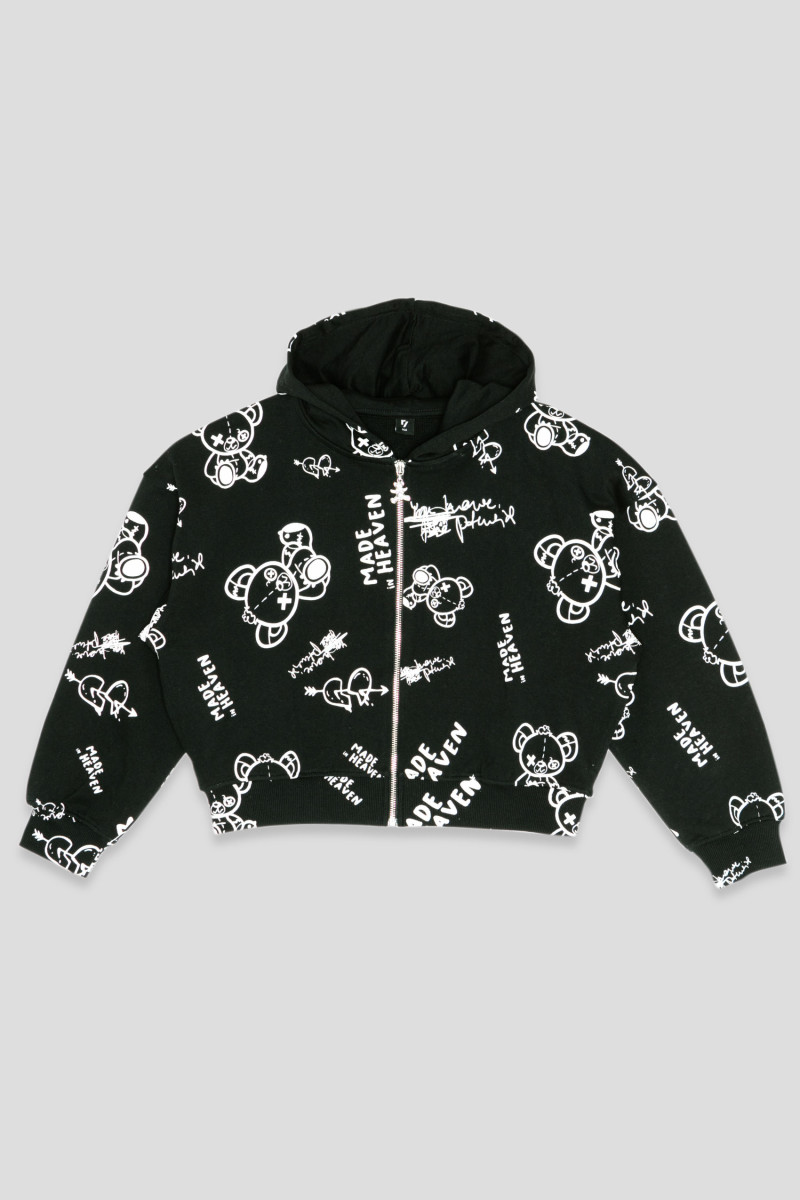 Czarna bluza dresowa z nadrukami MADE IN HEAVEN