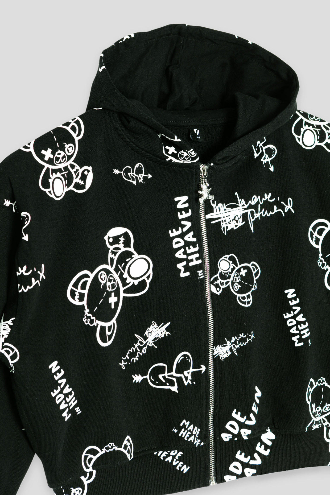 Czarna bluza dresowa z nadrukami MADE IN HEAVEN