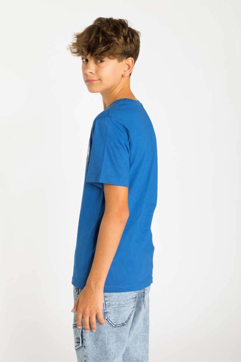 Niebieski T-shirt z odblaskiem