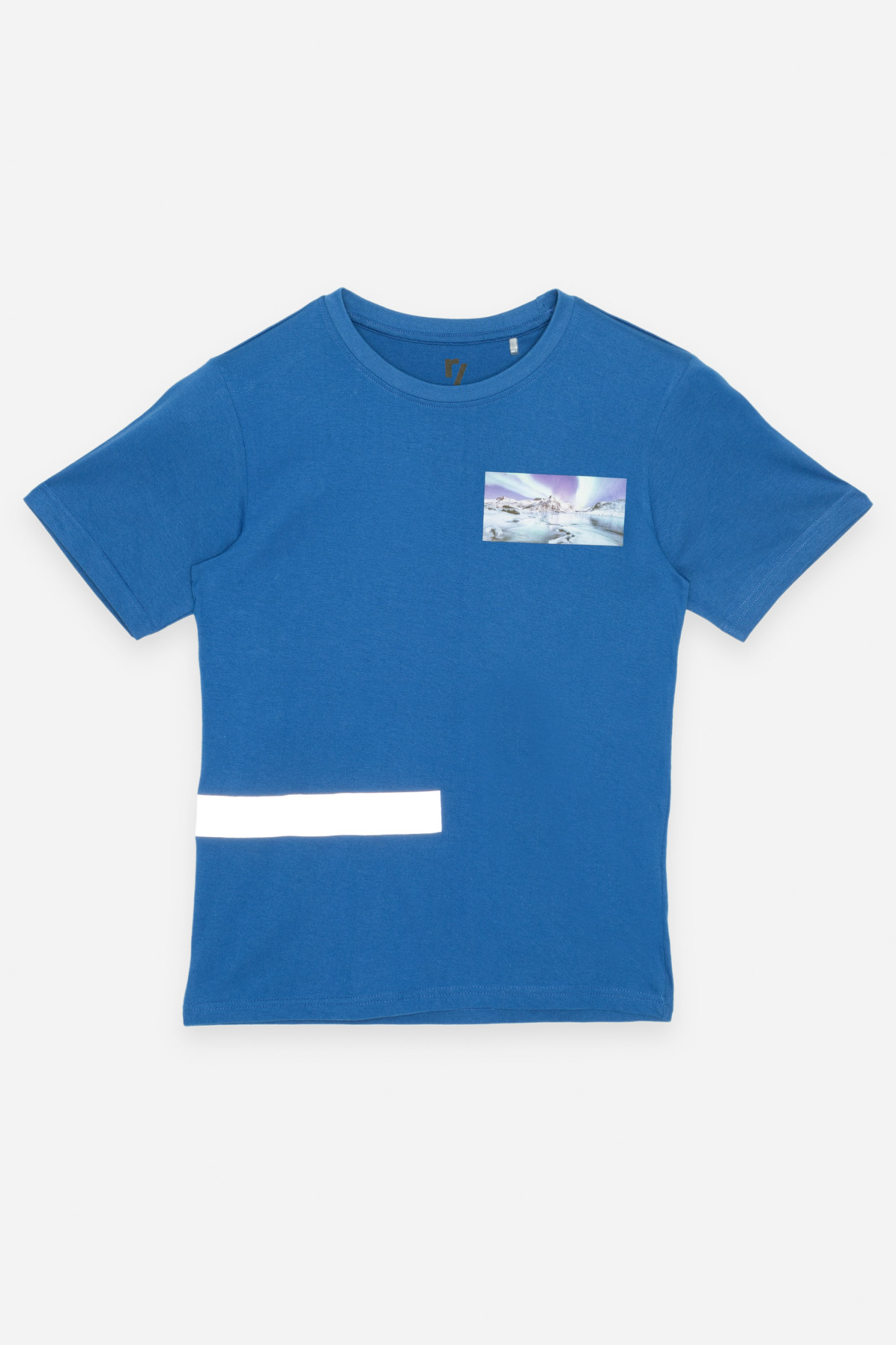 Niebieski T-shirt z odblaskiem