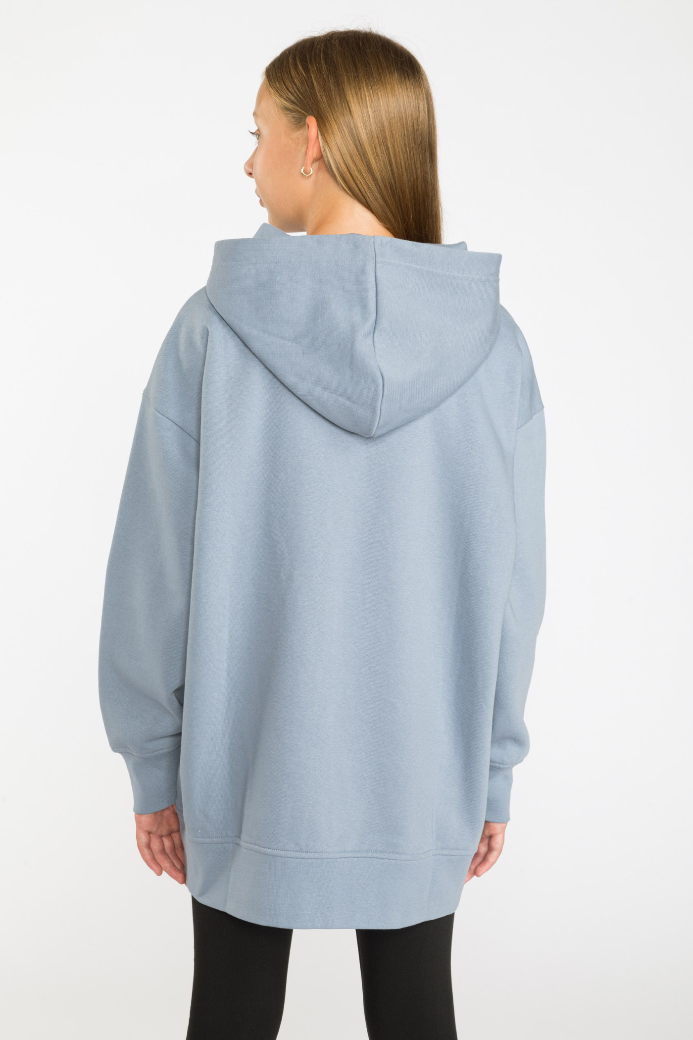 Błękitna bluza dresowa z kapturem ovsersize