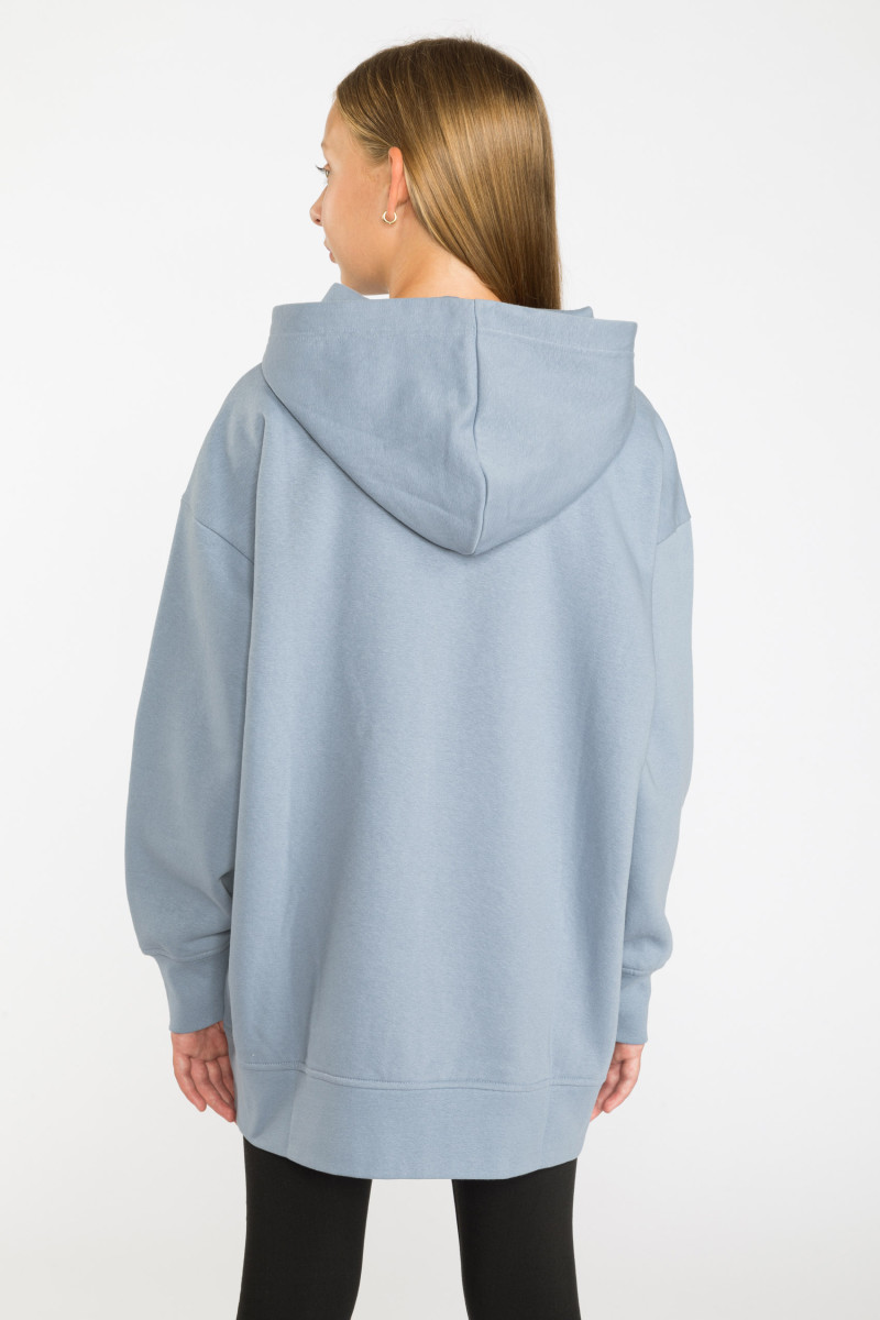 Błękitna bluza dresowa z kapturem ovsersize