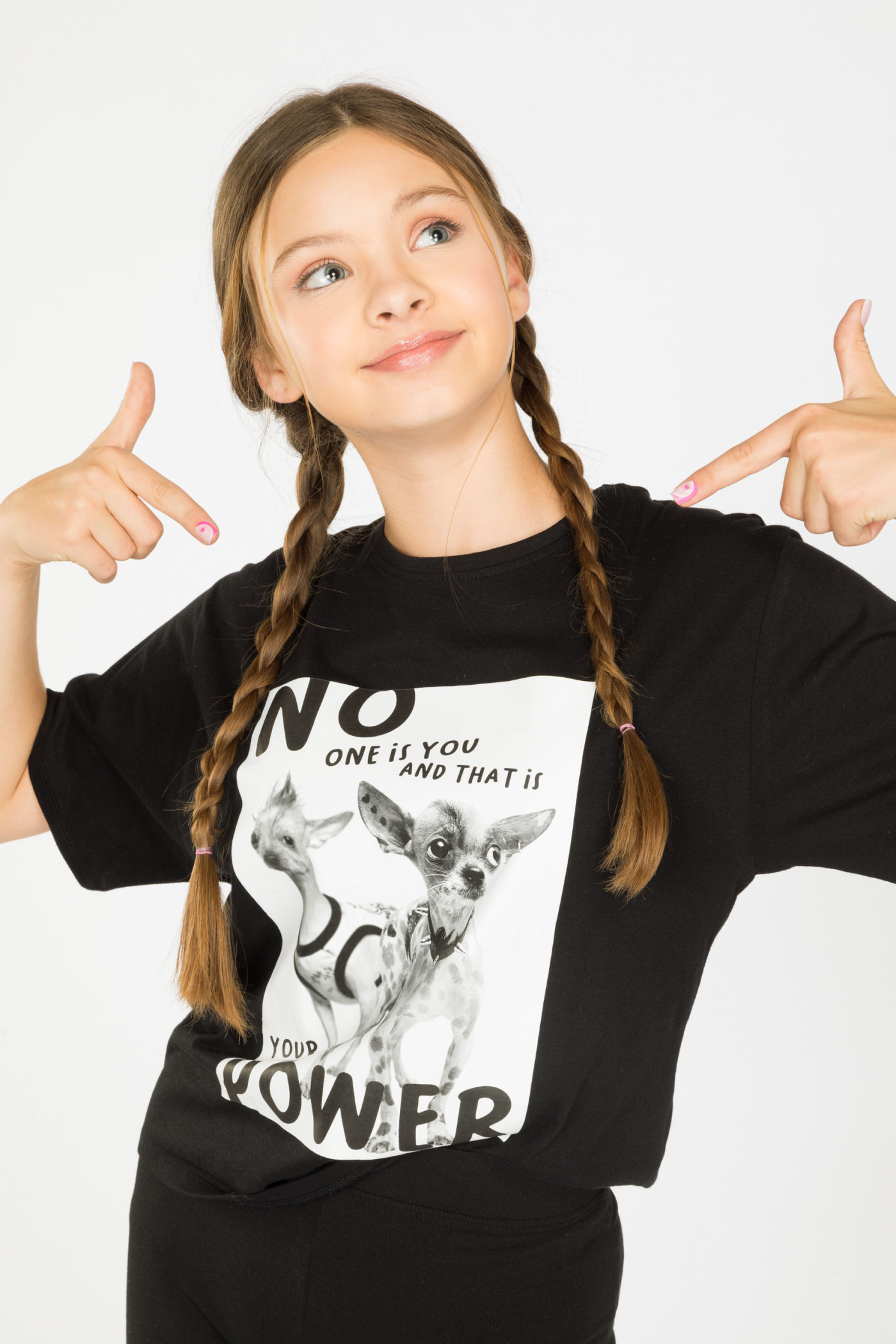 Czarny T-shirt z nadrukiem YOUR POWER