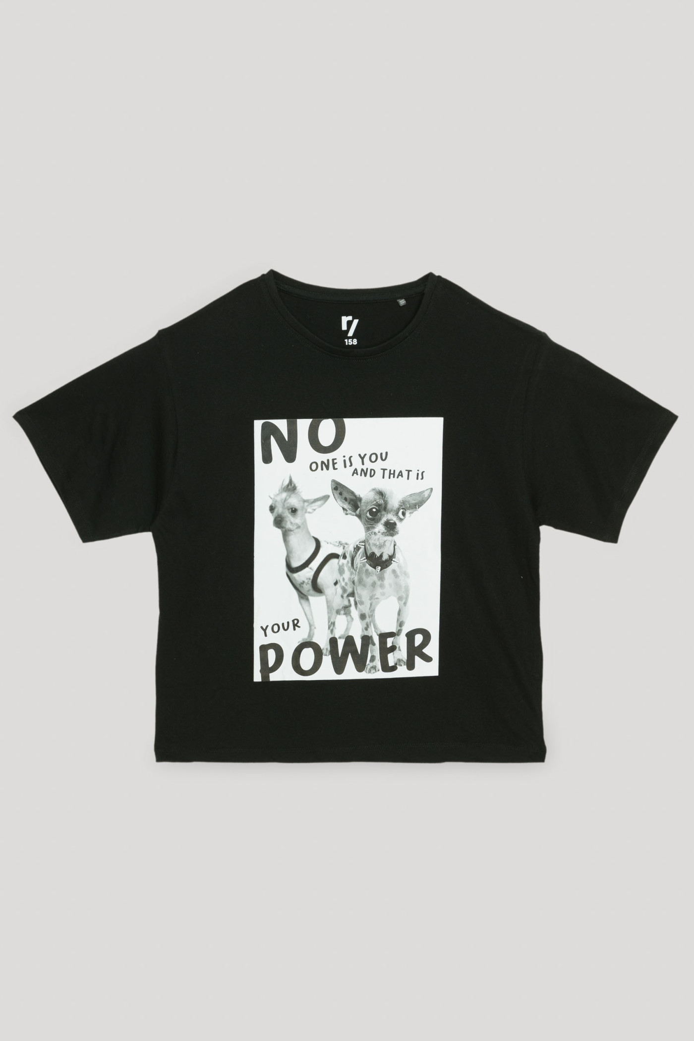 Czarny T-shirt z nadrukiem YOUR POWER