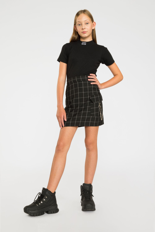 Czarny T-shirt z półgolfem MADE IN HEAVEN