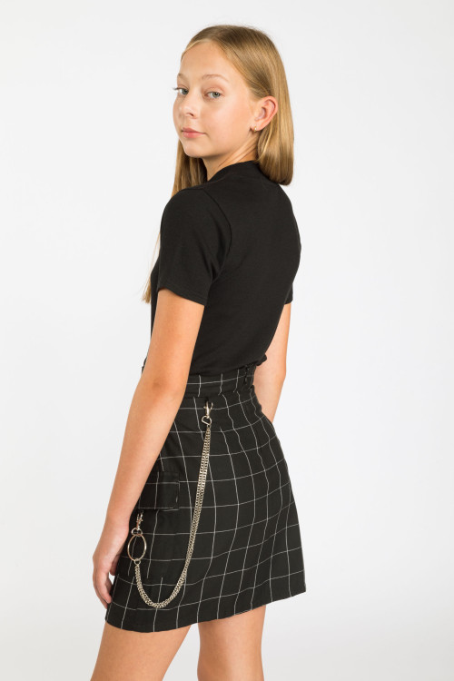 Czarny T-shirt z półgolfem MADE IN HEAVEN