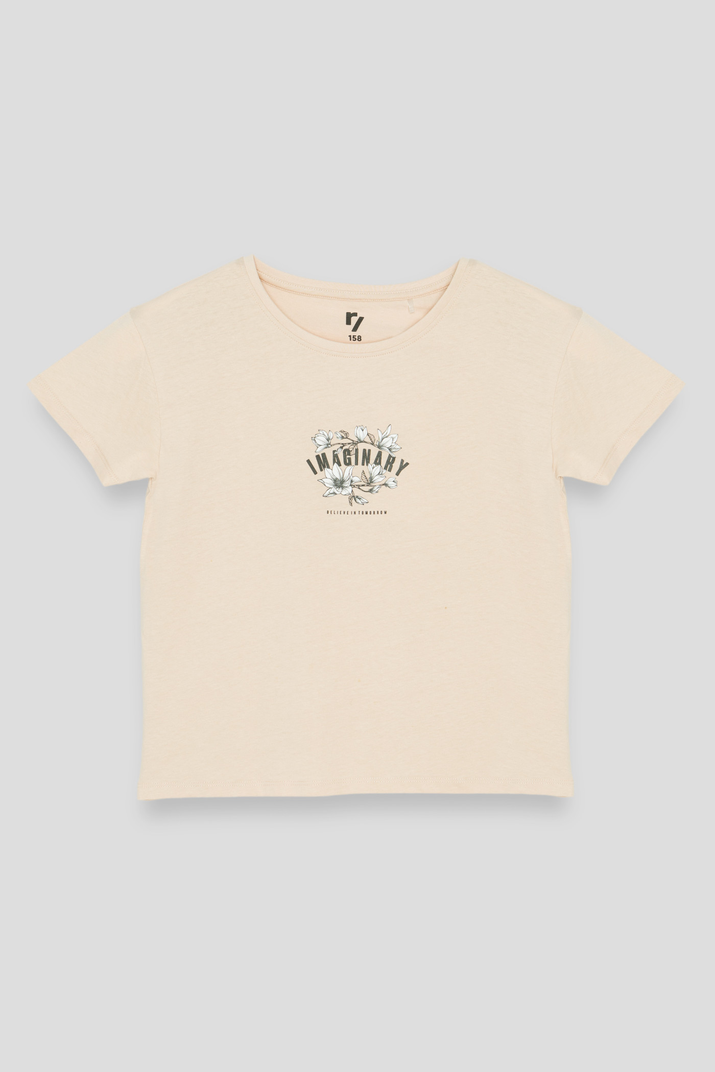 Kremowy T-shirt z nadrukiem