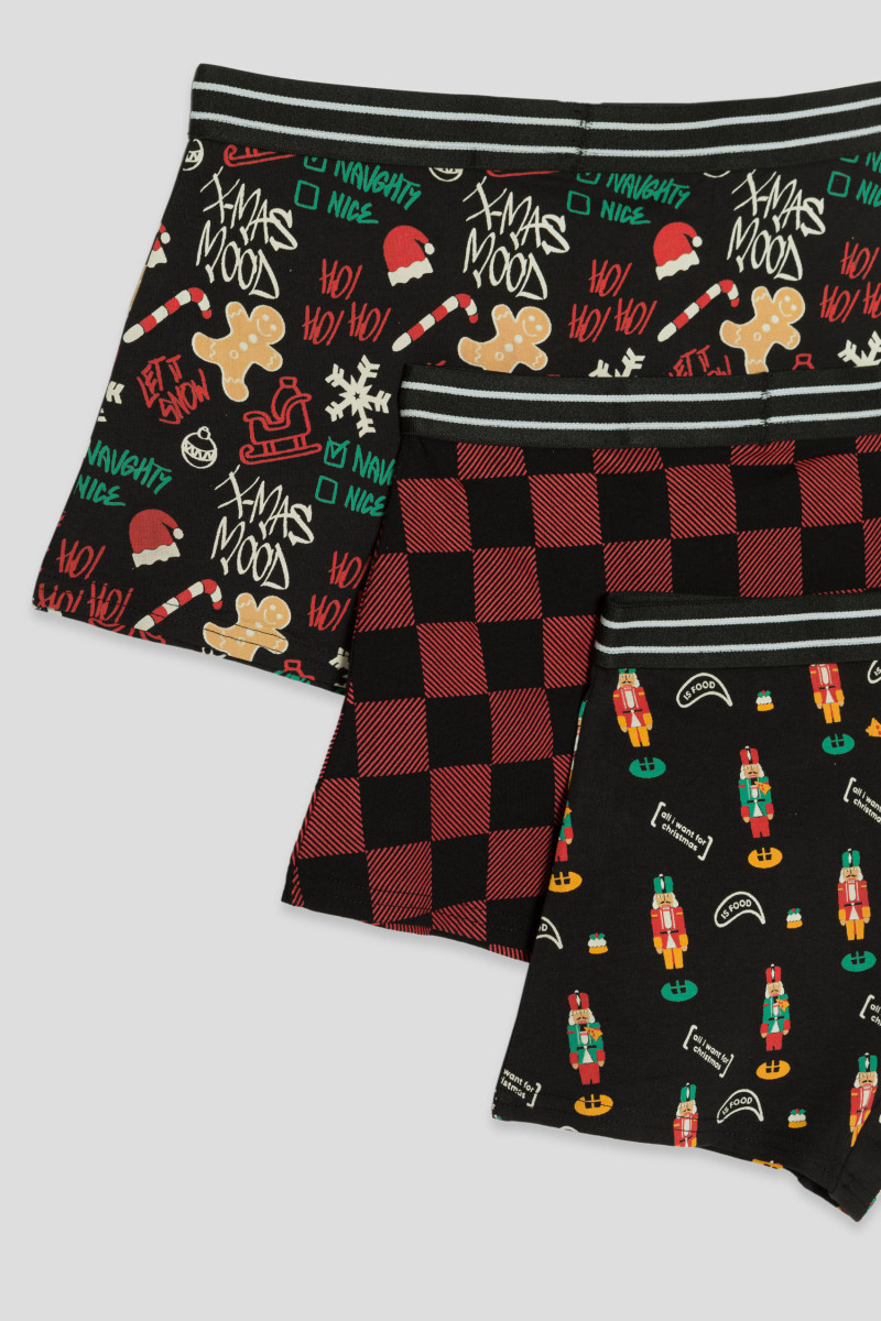Bokserki CHRISTMAS VIBES 3-PAK, multikolor