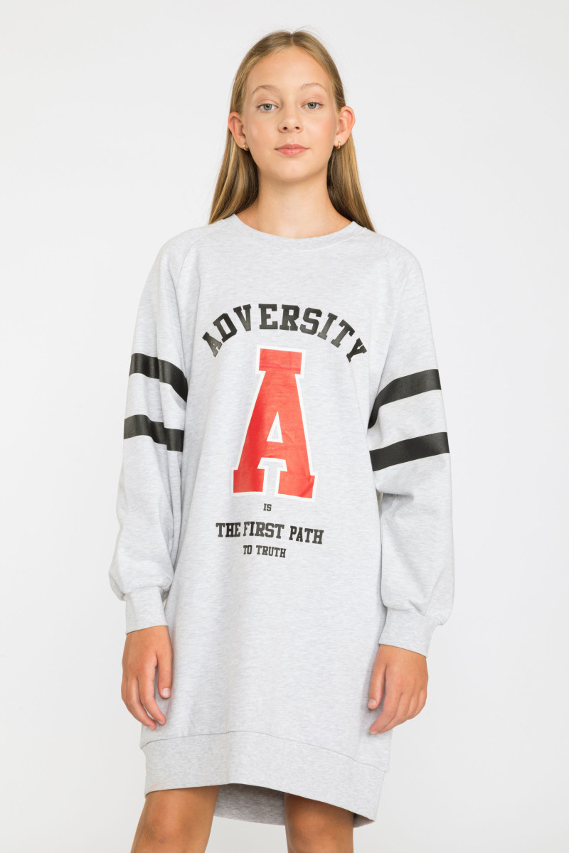 Szara bluzowa sukienka oversize ADVERSITY