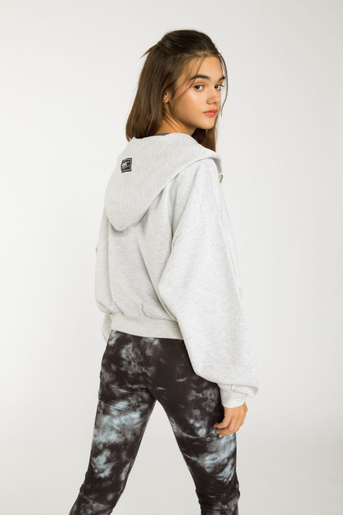 Szara bluza dresowa z kapturem MESS