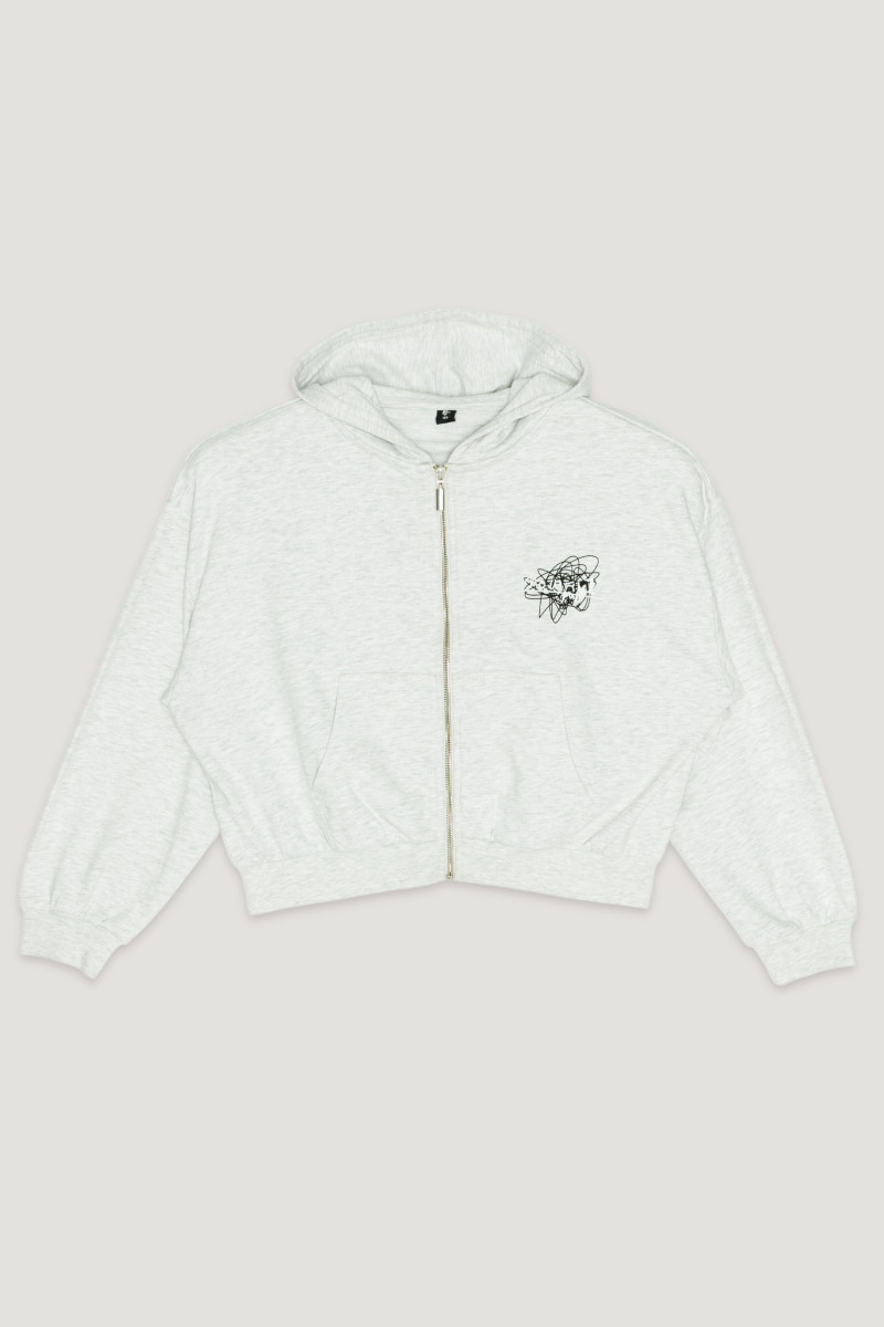 Szara bluza dresowa z kapturem MESS