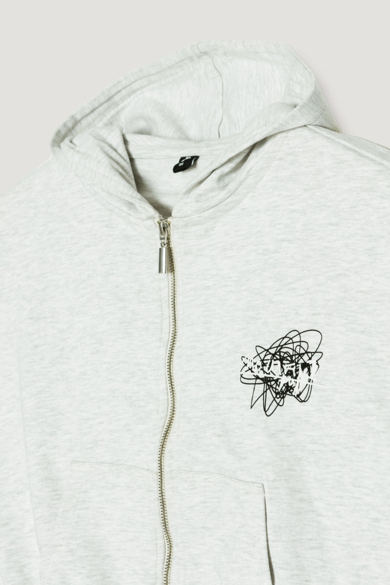 Szara bluza dresowa z kapturem MESS