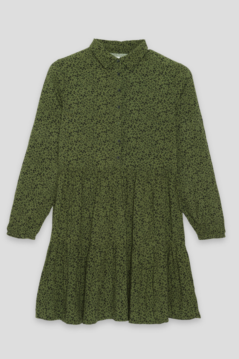 Zielona sukienka dziewczęca z długim rękawem | Reporter 