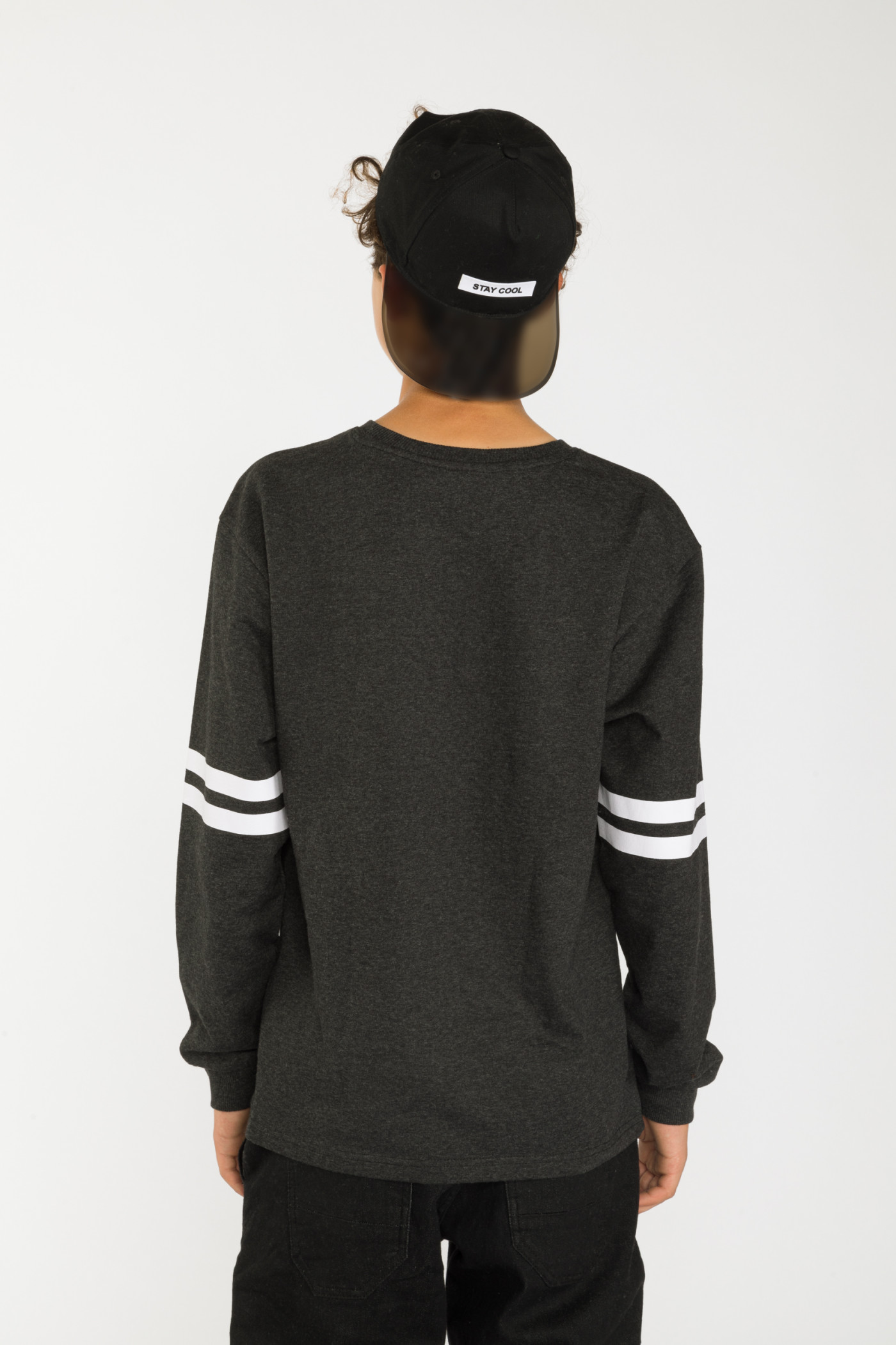 Melanżowy t-shirt z długim rękawem z nadrukami