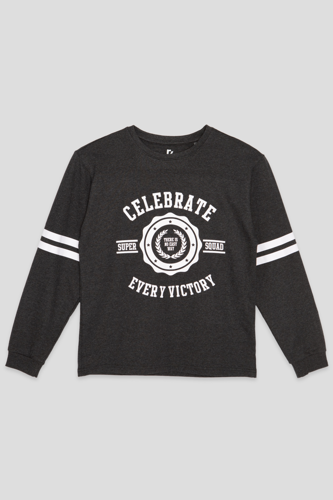 Melanżowy t-shirt z długim rękawem z nadrukami