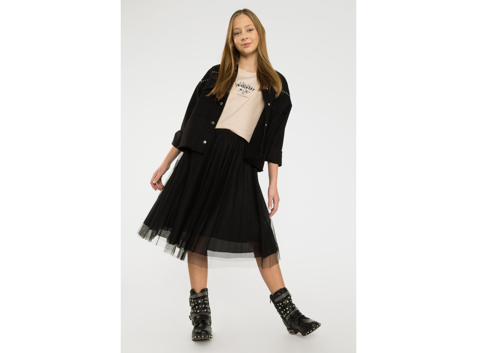 Kremowy T-shirt z nadrukiem