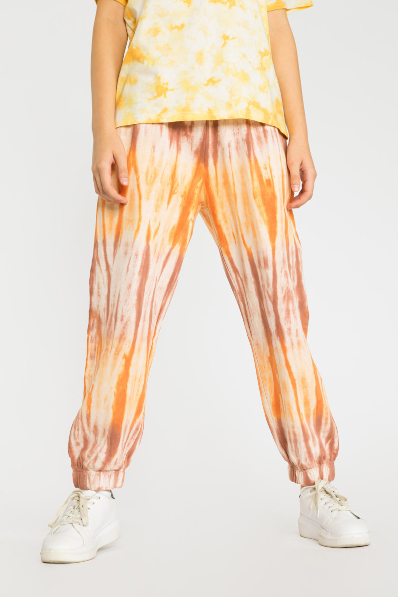 Wielobarwne spodnie dresowe tie dye