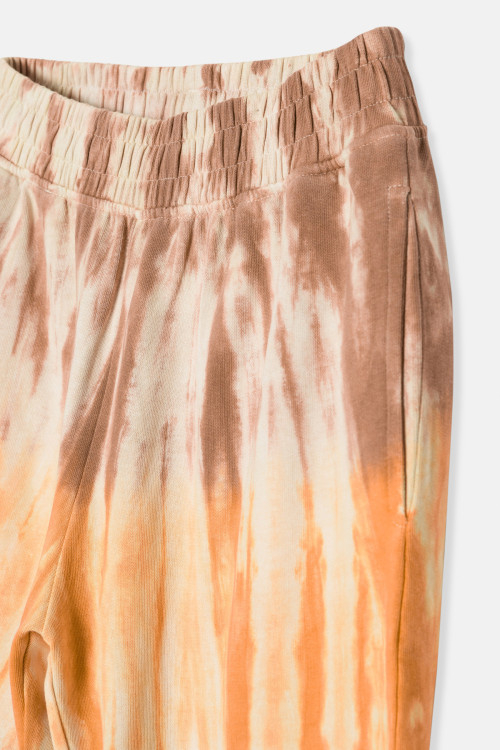 Wielobarwne spodnie dresowe tie dye
