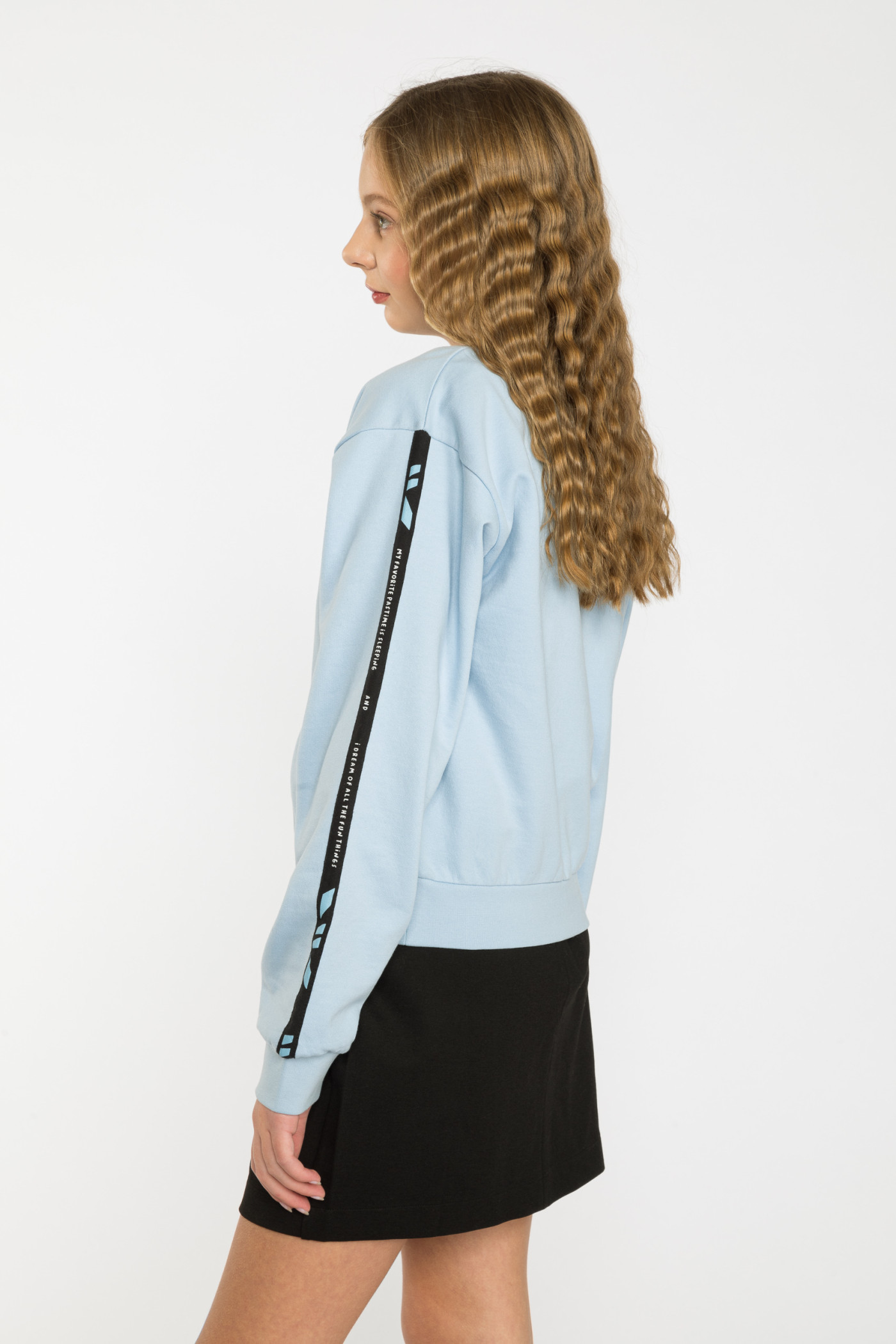 Błękitna bluza dresowa z lampasami