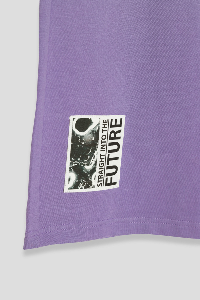 Fioletowe spodnie dresowe z szerokimi nogawkami