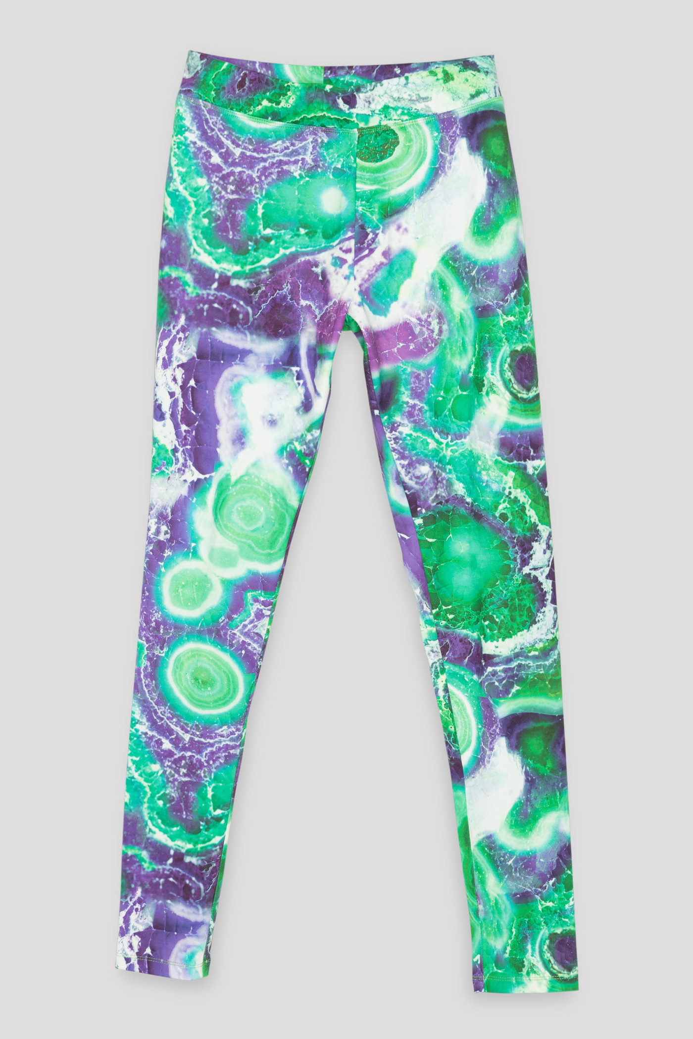 Zielone wzorzyste legginsy