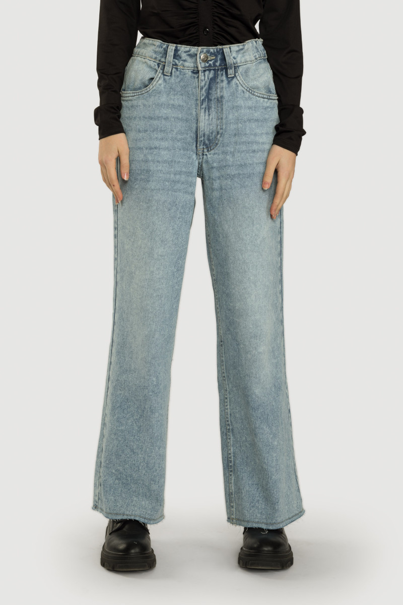 Niebieskie jeansy dziewczęce WIDE LEG | Reporter 