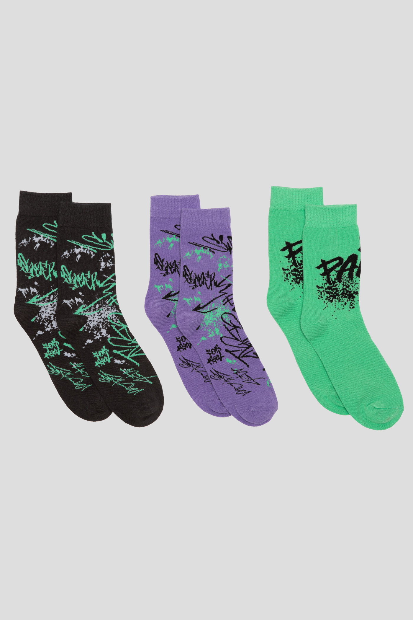 Wzorzyste kolorowe skarpety 3-PAK