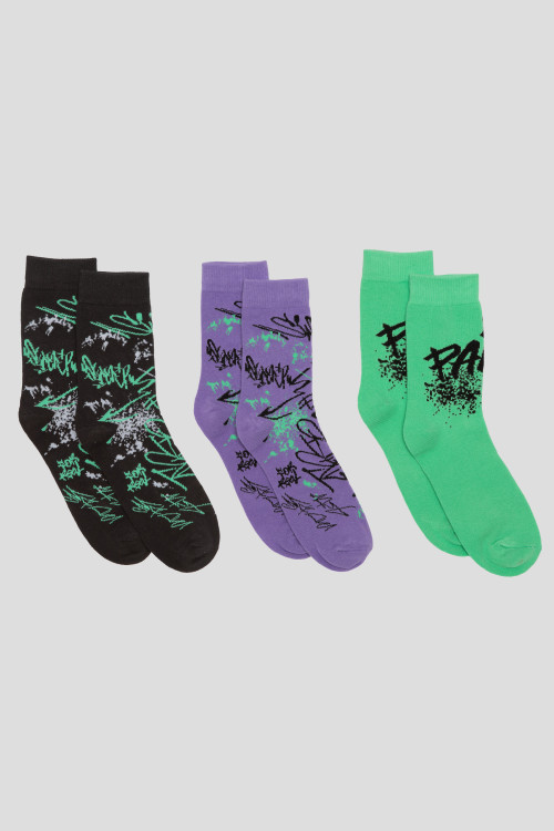 Wzorzyste kolorowe skarpety 3-PAK