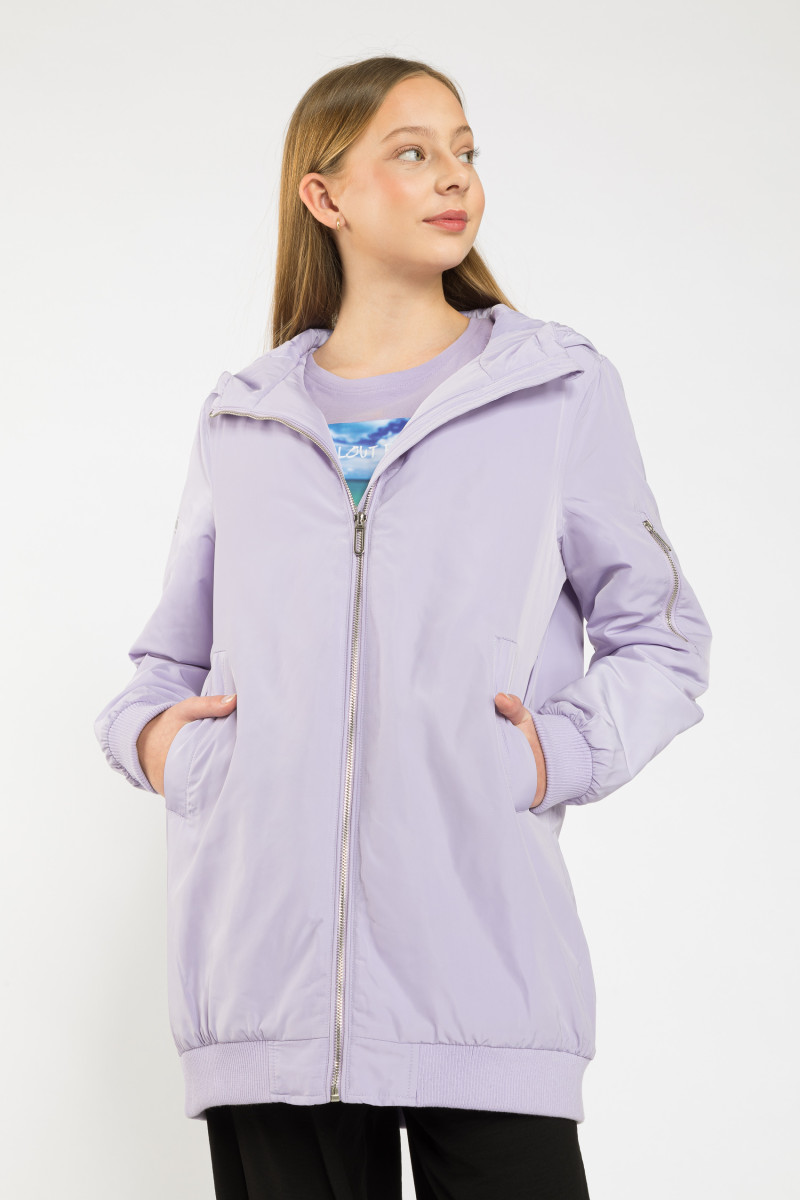 Fioletowa przedłużana kurtka przejściowa, fioletowy