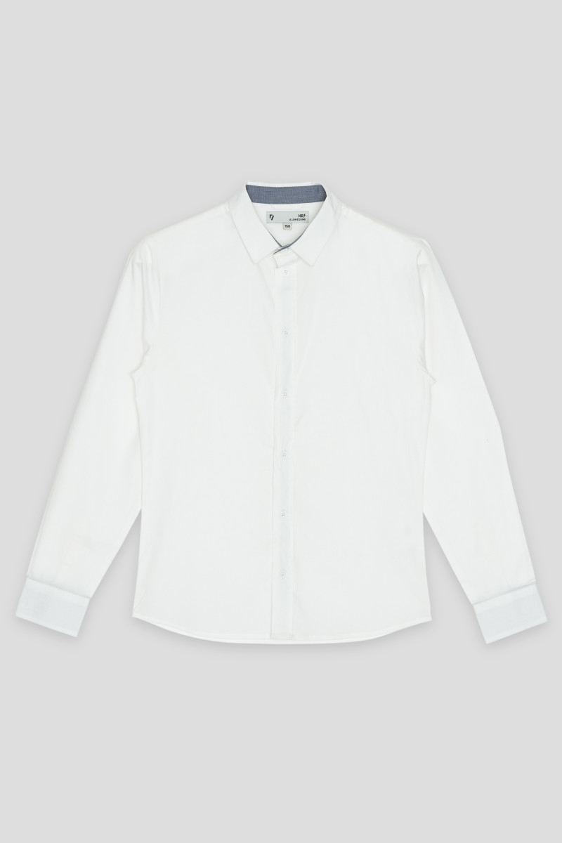 Biała klasyczna koszula z długim rękawem
