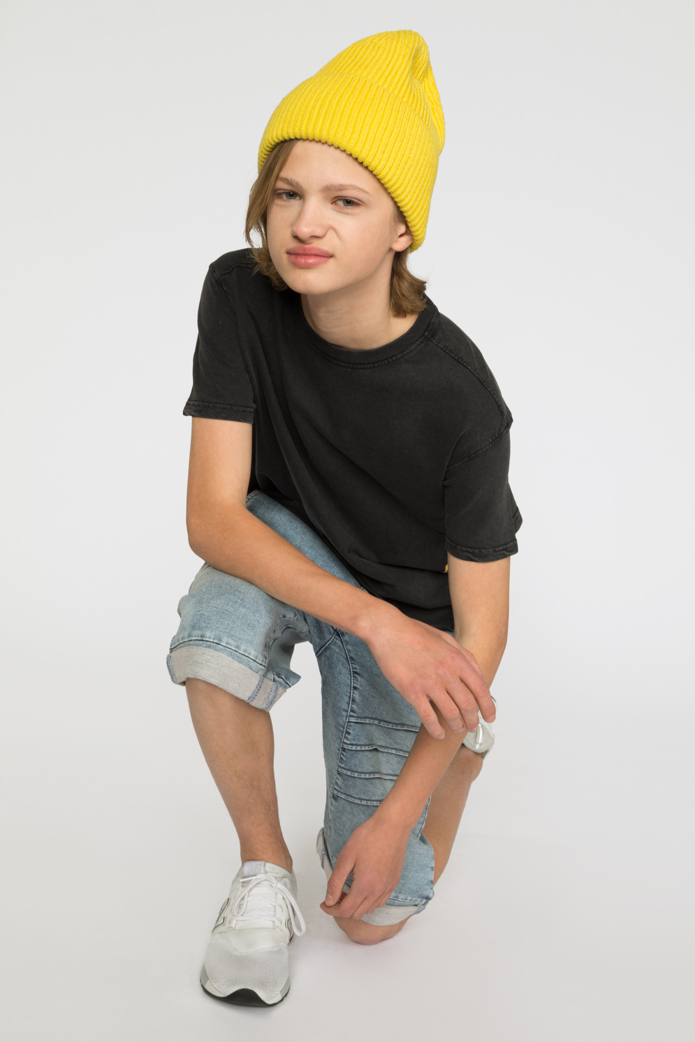 Krótkie jeansowe spodenki na gumce