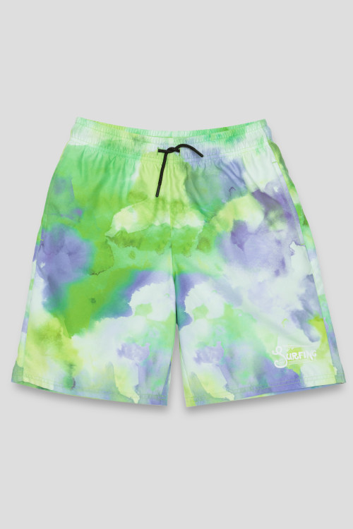 Zielone spodenki kąpielowe tie dye SURFING