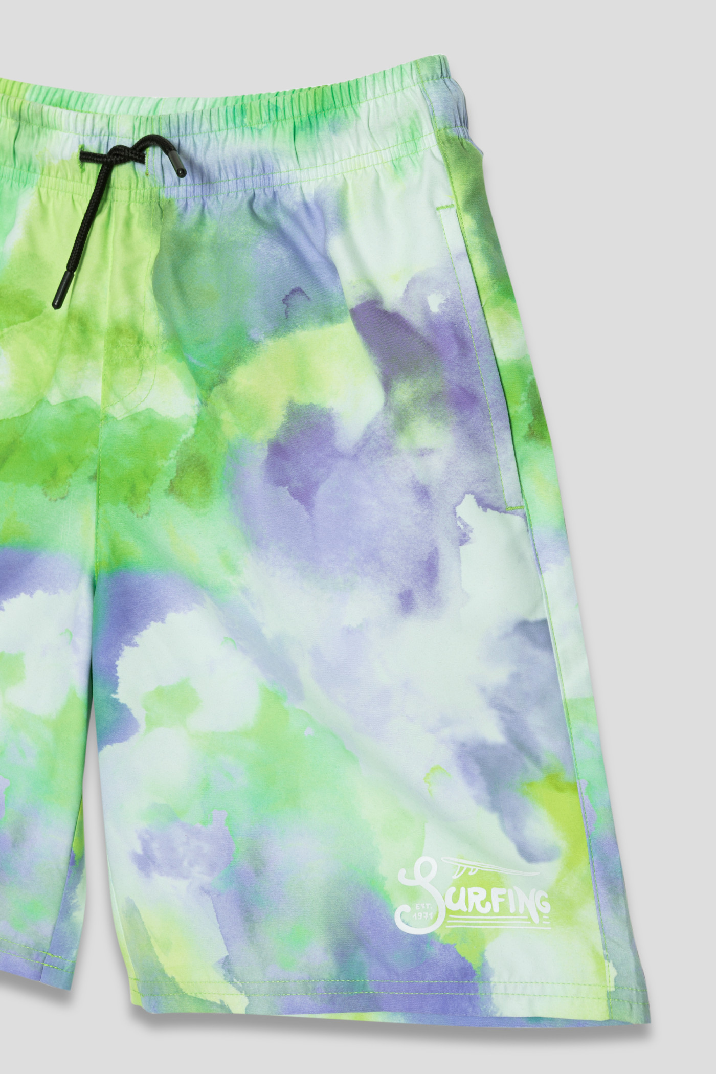 Zielone spodenki kąpielowe tie dye SURFING