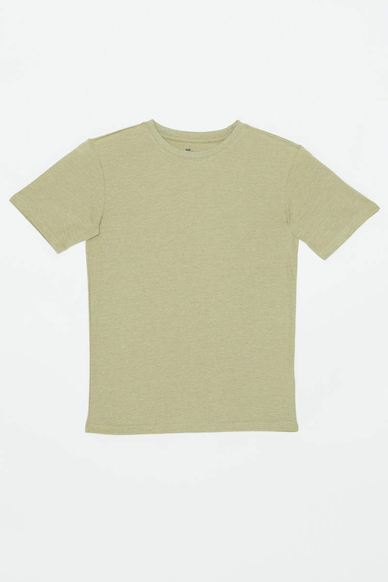 Oliwkowy gładki t-shirt